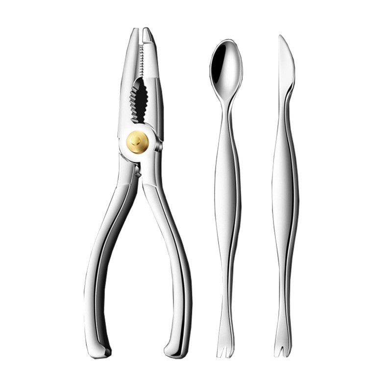 Crab Claw Three-Piece Set Crab Tools Crab Fork Crab Spoon Crab Claw Crab Disassembly Crab Peeling Crab Eating Three-Piece Gift Box Set