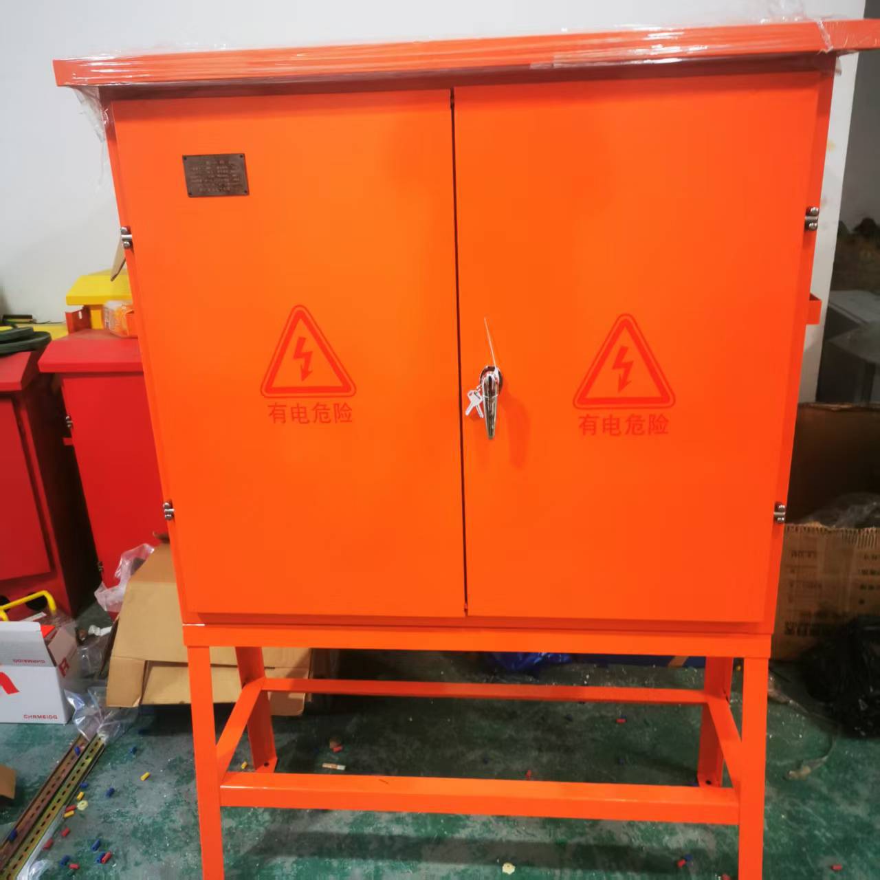 Construction site outdoor rainproof complete set of power distribution box cabinet orange secondary distribution box standard tertiary temporary power box