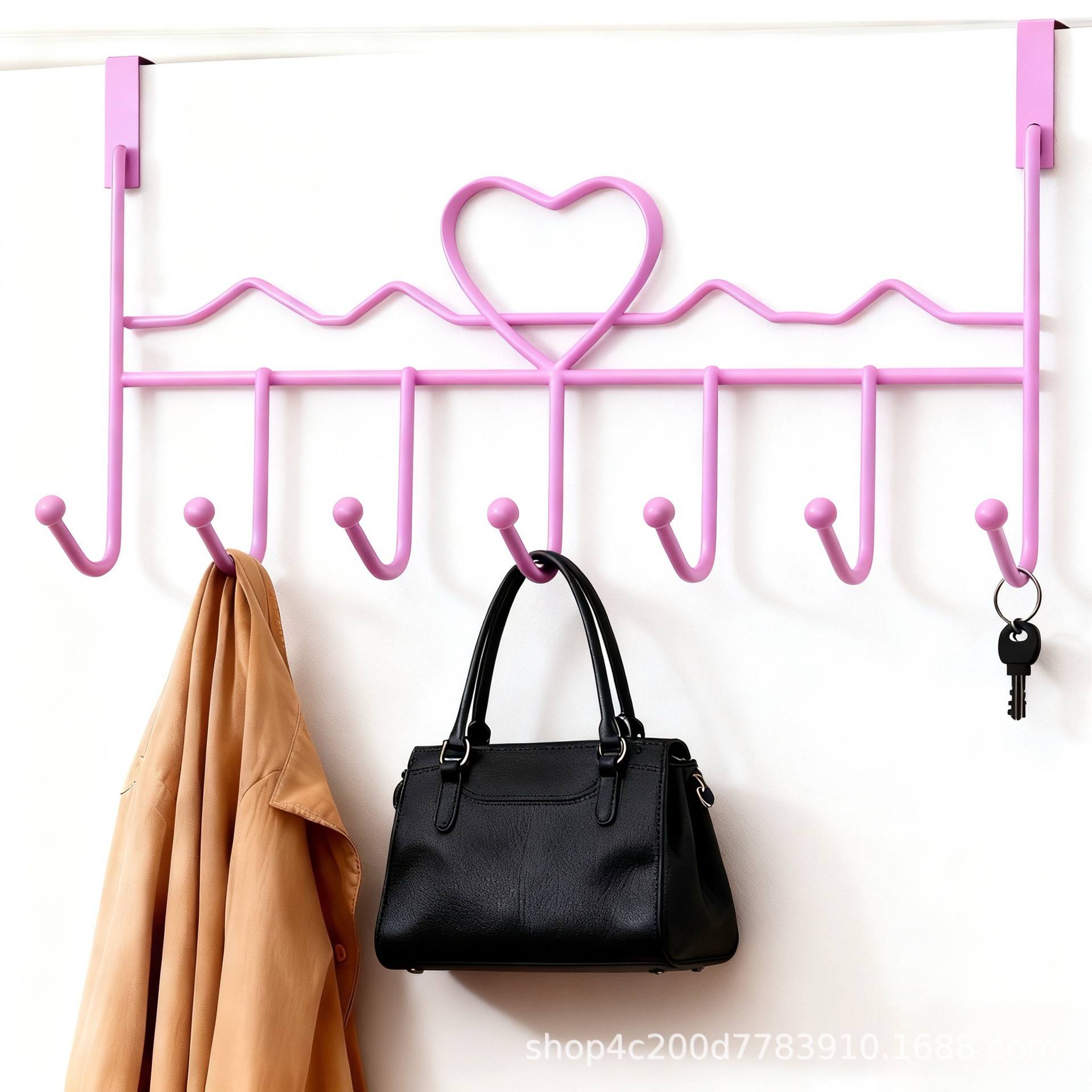 Popular Foreign Trade Door Hooks, Cross-Border Punch-Free Clothing Door Storage Rack, Storage and Organization, Including Independent Packaging Box