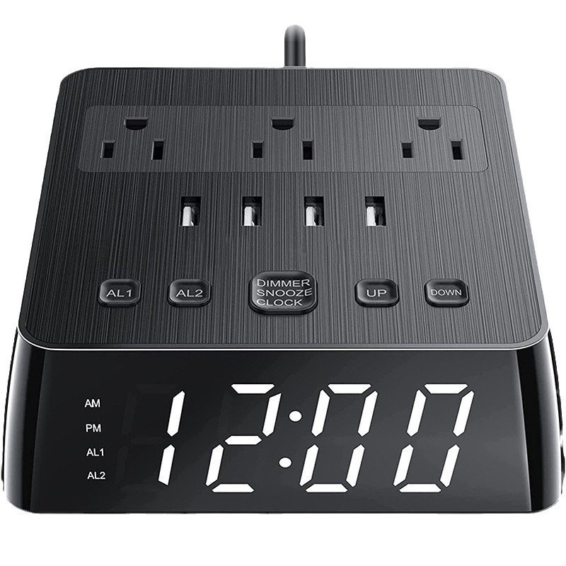 Clock Socket Led Alarm Clock USB Clock with Socket American Strip Clock Digital Display Clock Strip