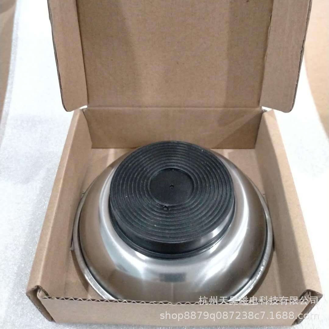 4 inch round magnetic bowl size 108*30mm Kraft carton packaging stainless steel tool suction plate magnetic bowl