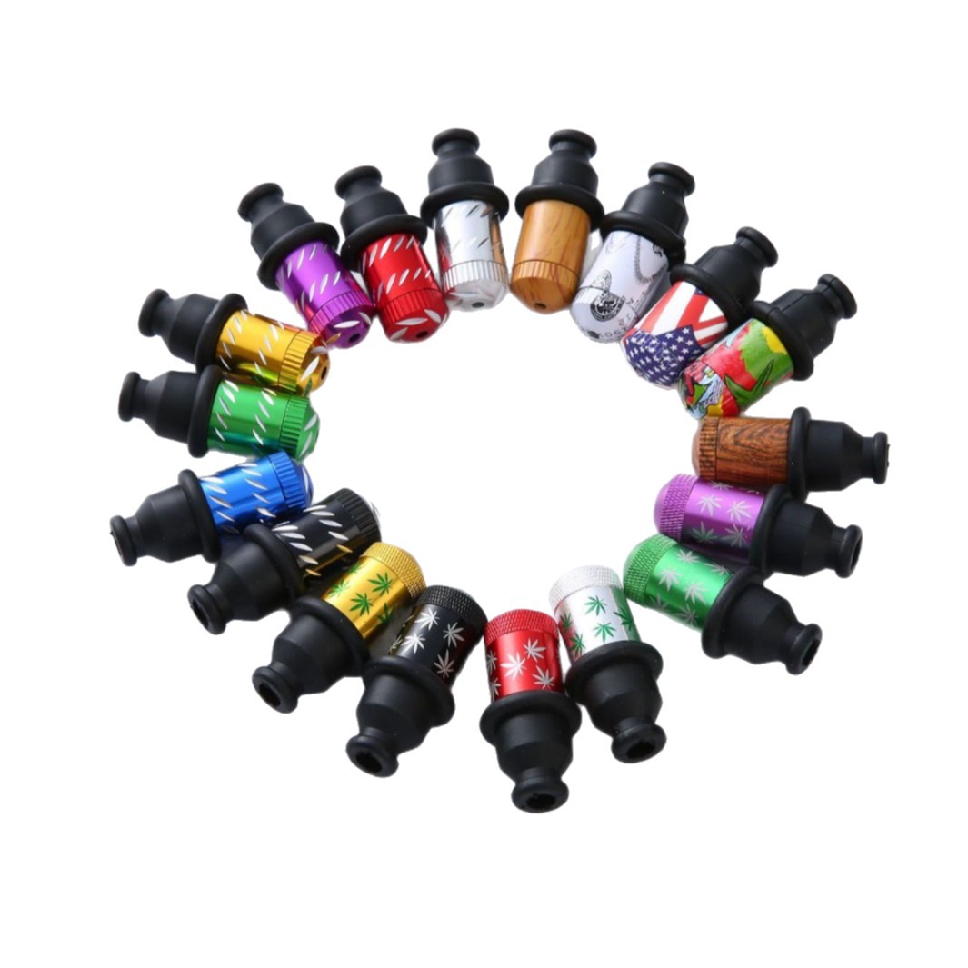 Foreign Trade New Carved Pacifier Metal Pipe Snuff Device Length 53mm Small Snuff Bottle Smoking Accessories Wholesale