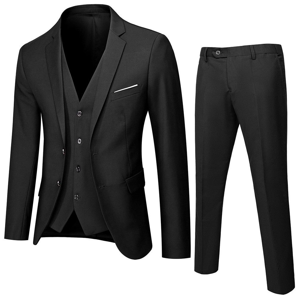 Suit suit Men's Three-Piece Business Casual Suit Professional Formal Dress Best Man's Dress Bridegroom's Wedding Dress Foreign Trade