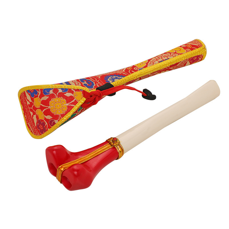 Nepalese Bone Flute Made of Resin, Xizang-Style Musical Instrument, Polished and Smooth Xizang Religious Instrument