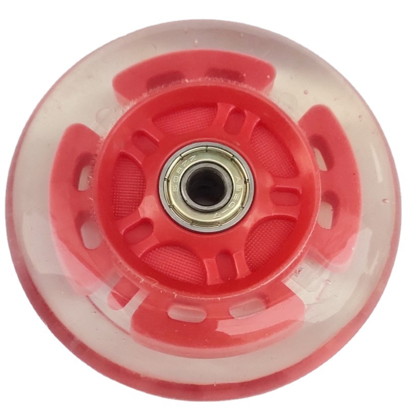 Roller skates wheels straight flash wheels adult children's roller skates wear-resistant roller skates Pu wheel luminous rubber mute