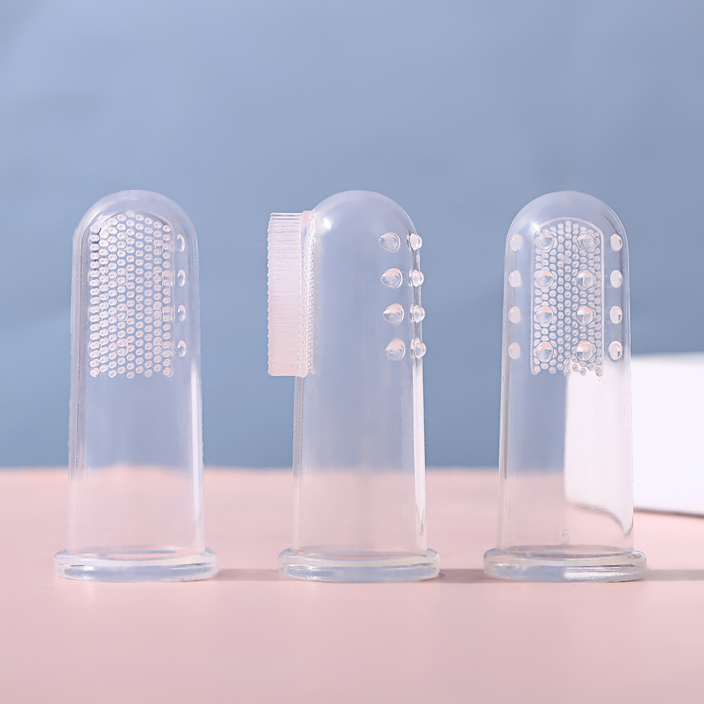 Baby Tongue Coating Cleaning Finger Toothbrush Newborn Oral Cleaning Finger Toothbrush Baby Brushing Silicone Toothbrush