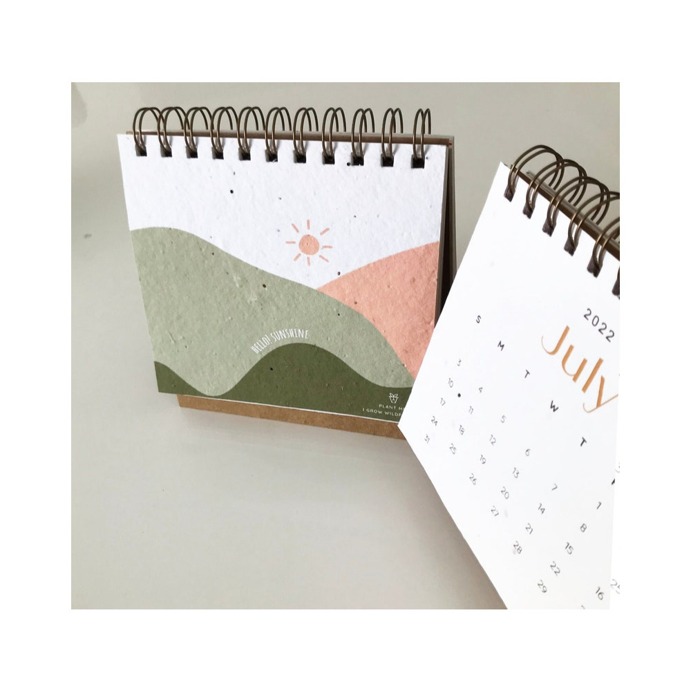 Seed Paper Desk Calendar Custom Wholesale Eco-Friendly Plantable Corporate Gifts Wedding Double 11 Marketing Calendar Special Paper