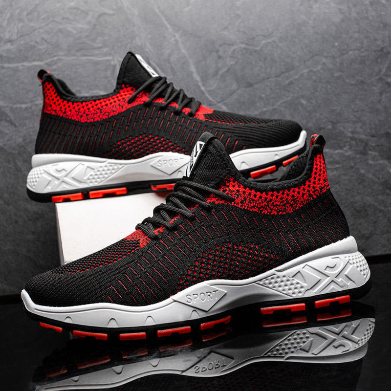 2023 foreign trade new spring Korean fashion casual shoes men's sneaker mesh fly woven sports running shoes