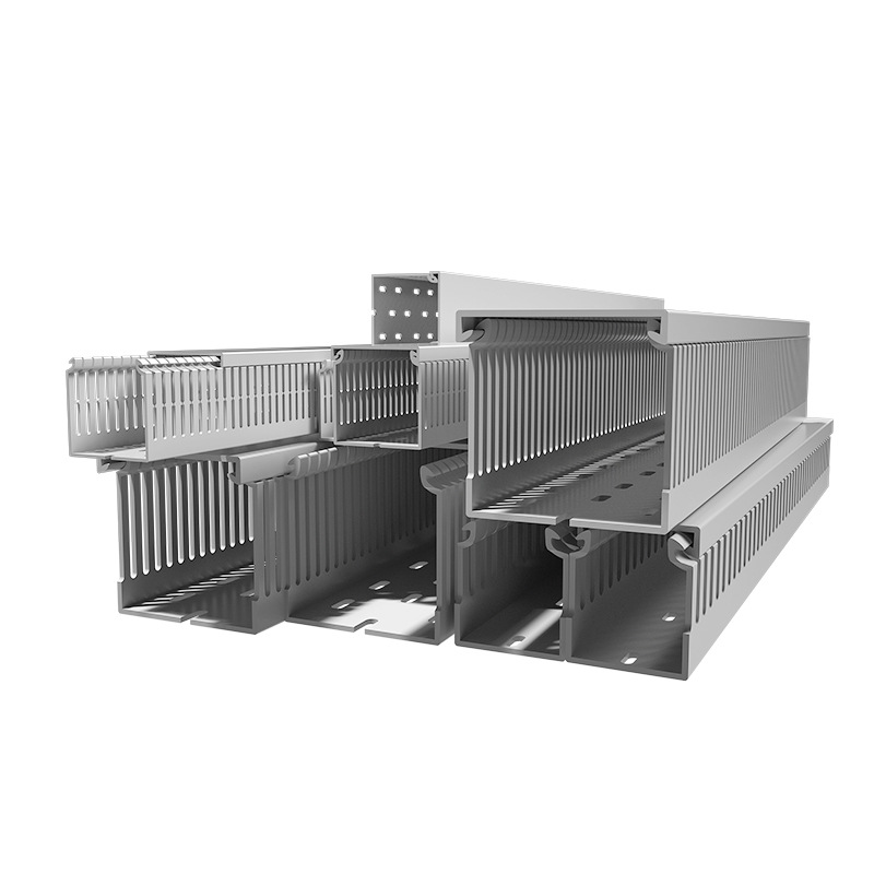 Pvc Gray Cable Management Trough Coarse Teeth Exposed Plastic Distribution Box Wiring Trough Network Cable Flame Retardant Pvc Cable Trough