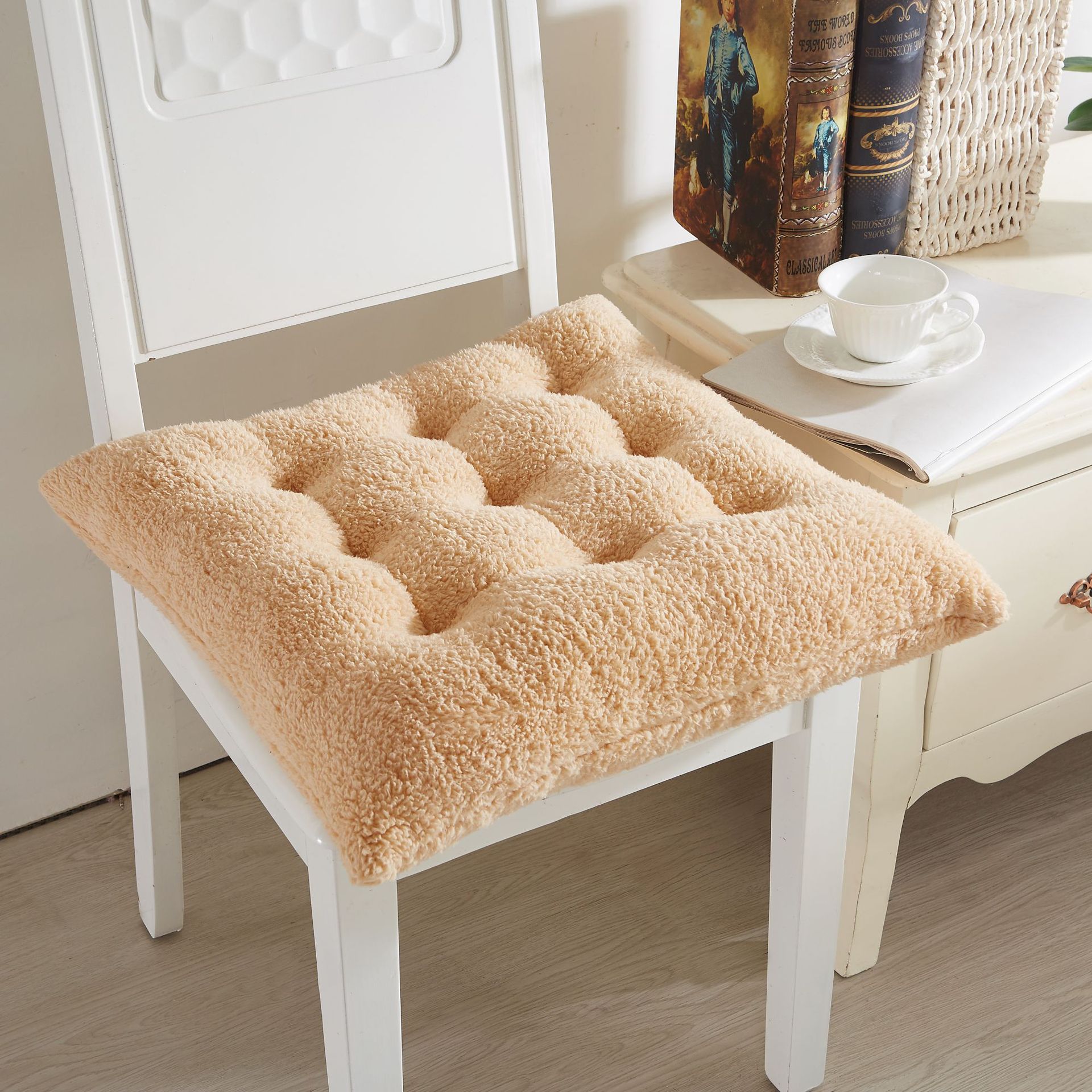 Lamb Fleece 9 Pin Cushion Office Thickened Cushion Winter Dormitory Cushion Double-sided Elevated Chair Cushion Fart Cushion Warm Cushion