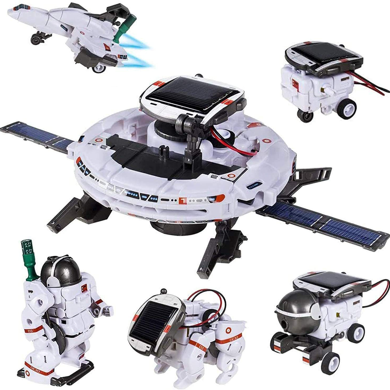 Cross-border Hot Selling DIY Assembled Toys Six-in-one Self-loading Space Solar Building Blocks Car 6-in -1 Intelligent Robot