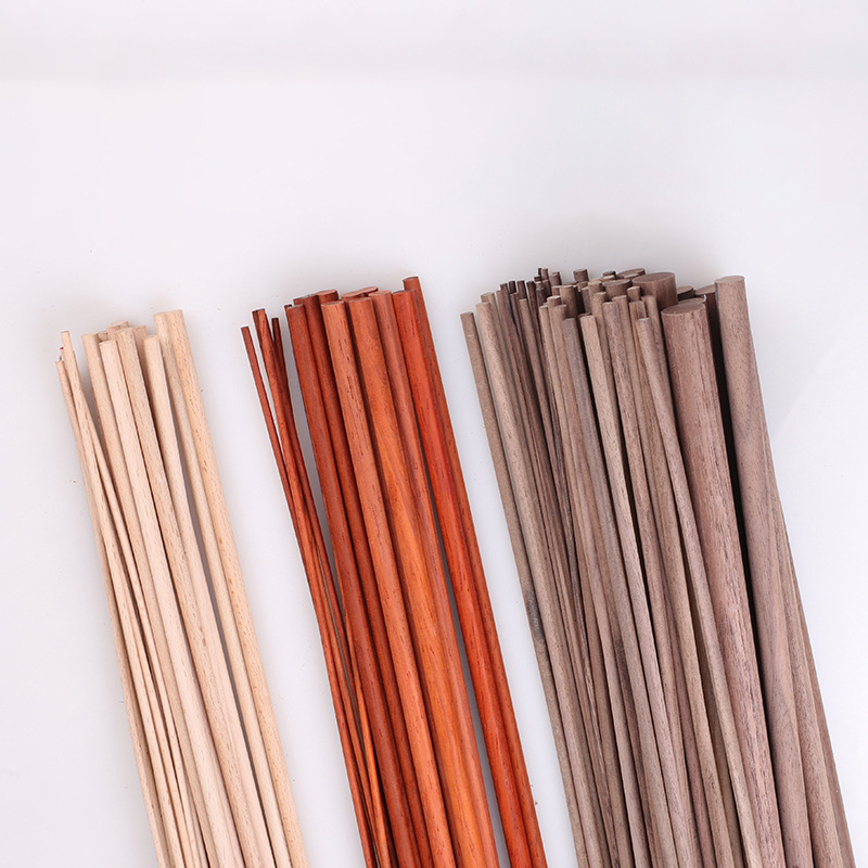 Beech Chamfered Round Wooden Sticks, Round-Headed Wooden Sticks, Round Wooden Sticks with Holes, Slotted Wooden Sticks, Custom-Made Through-Hole Wooden Sticks for Lamps