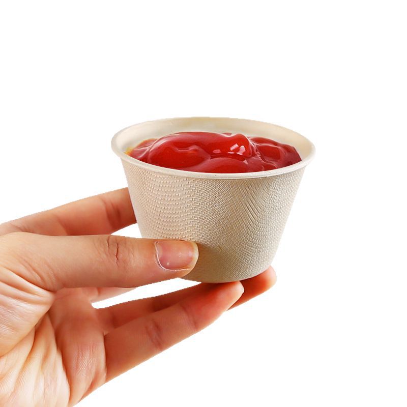 Disposable Straw Pulp Sauce 2 oz Seasoning Box Sealed Salsa Dressing Oil Bottle Degradable Meal Box Seasoning Cup