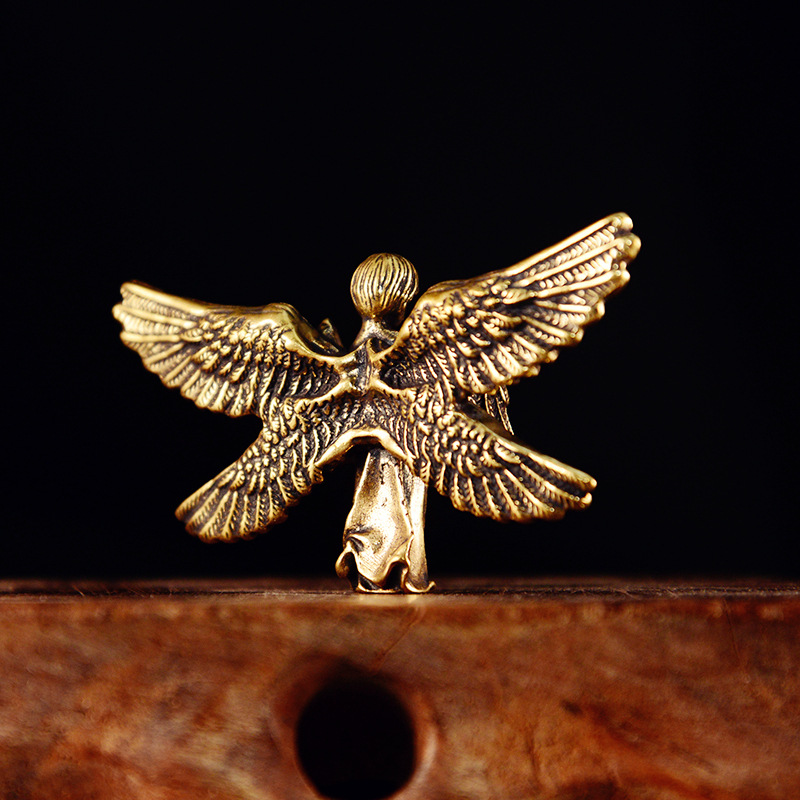 New six-wing Angel Pure Brass decoration creative retro office desktop small jewelry decoration cross-border hot selling Angel
