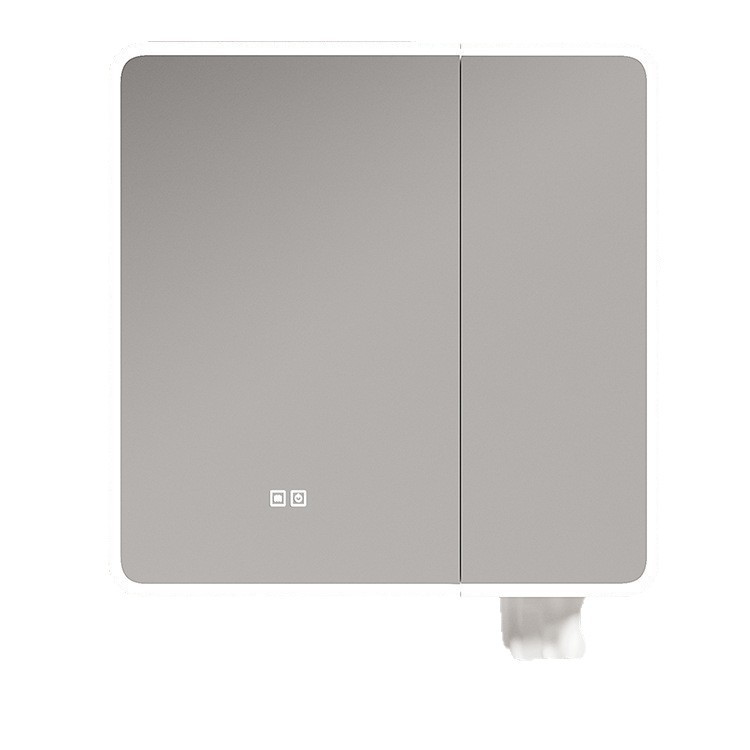 Carbon Fiber Arc Smart Mirror Cabinet Bathroom Wall-Mounted Separate Mirror Box with Storage Rack Beauty Mirror Storage Bathroom