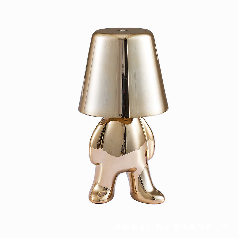 Little Golden Man Rechargeable Table Lamp Thinker Creative Pat Lamp Modern Casual Rechargeable Night Light Ambient Light