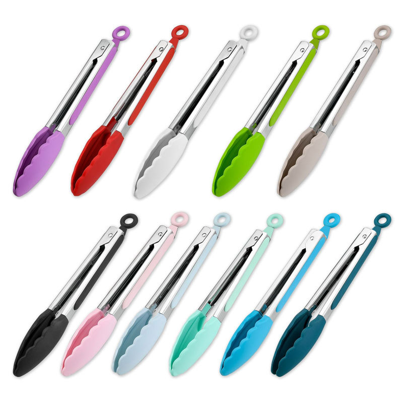Pp Food Tongs Bread Tongs 7inch 9inch Stainless Steel Tongs Mini Bread Tongs Cake Tongs Kitchen Tools