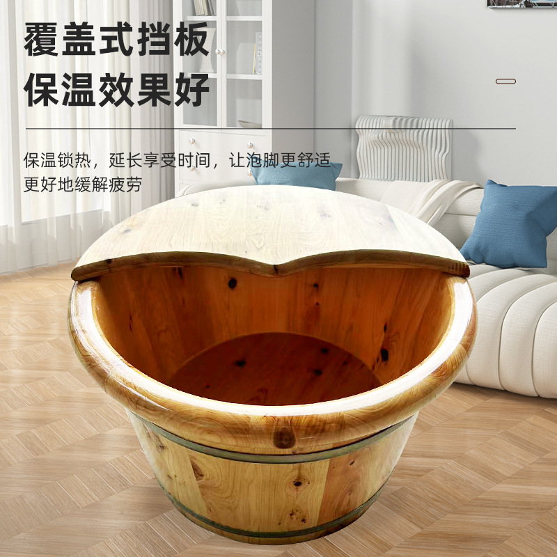 Directly Approved from the Manufacturer, Cedar Wood Foot Bath Wooden Bucket, Sauna Bath Foot Basin, Solid Wood Insulation Acupoint Massage Wooden Bucket Wholesale