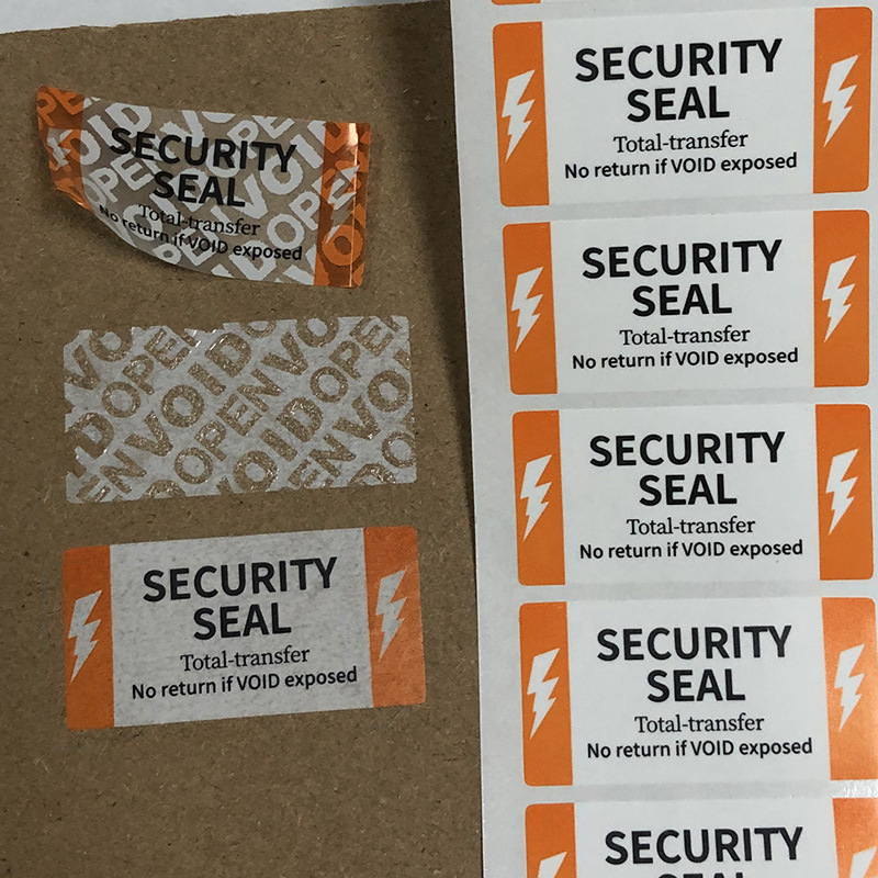 Fluorescent anti-counterfeiting label Anti-disassembly VOID sealing sticker tearing invalid disposable label fluorescent blue reverse cursor sticker