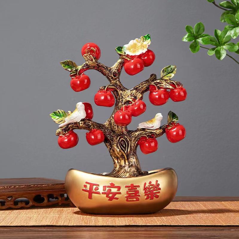 Fortune-making ingot peace joy apple tree ornaments living room porch TV wine cabinet decorations housewarming new house gifts