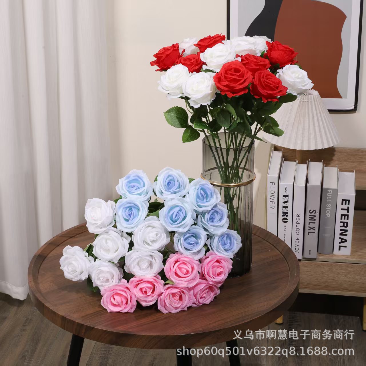 Simulation rose single silk cloth home wedding flower arrangement Valentine's Day rose wall decoration silk flower fake flower wholesale