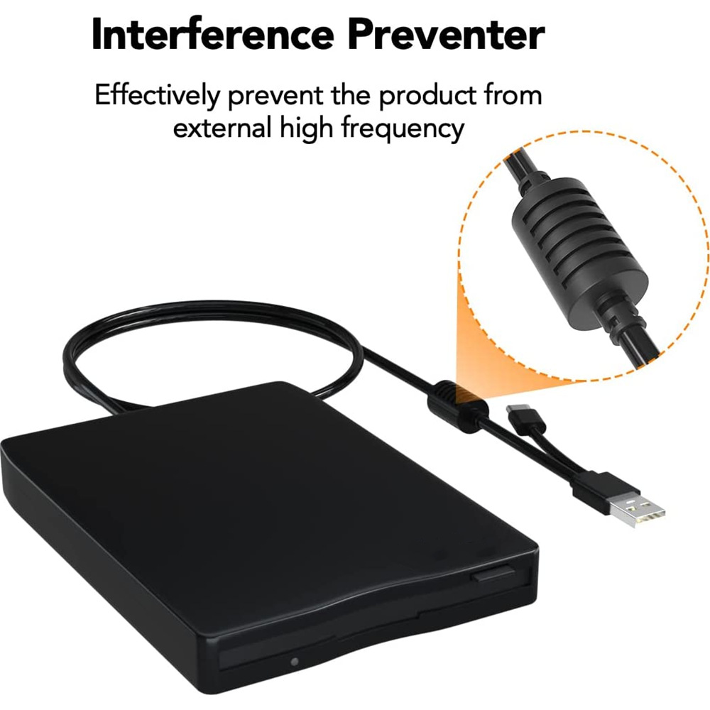 Portable dual interface USB floppy drive 3.5 inch fdd external floppy drive computer 1.44mb flop floppy drive