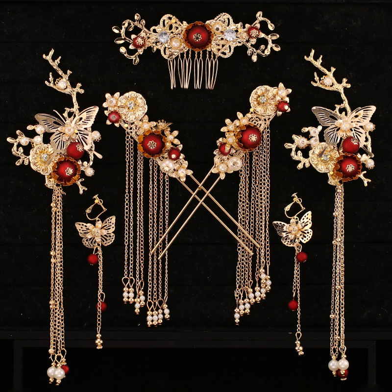 Свадебные аксессуары для волос Xiuhe, китайский стиль, элегантная корона феникса, древняя костюмная корона, ювелирные изделия для женщин