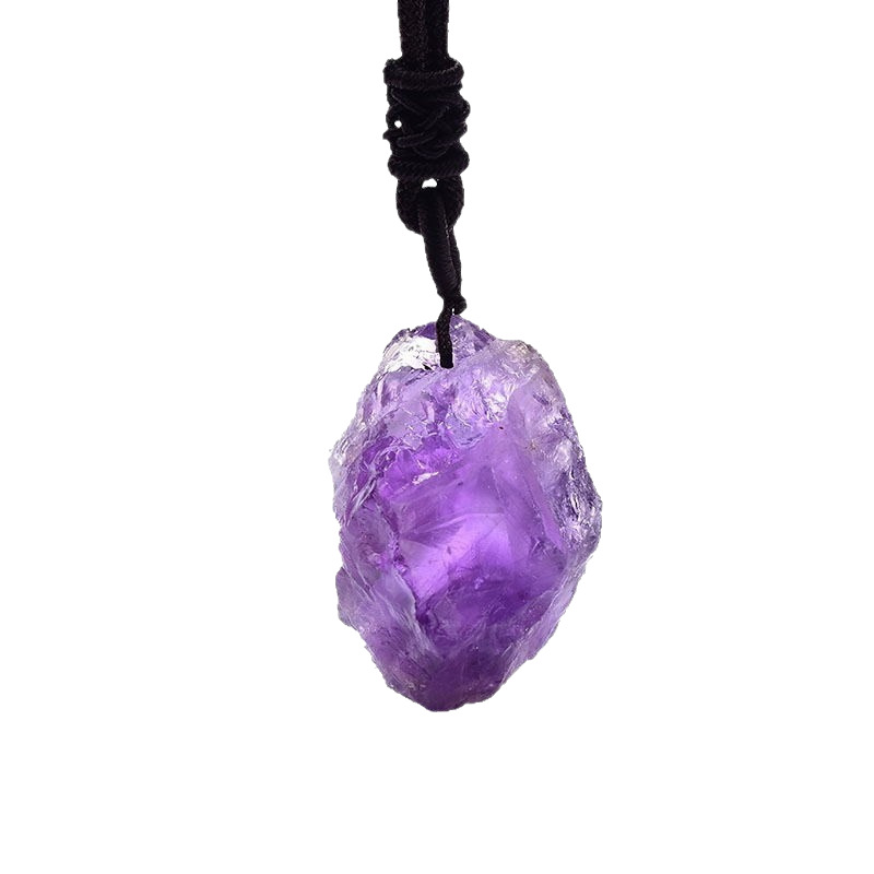 Natural White Purple Yellow Pink Crystal Original Stone Pendant Men's and Women's Jewelry Pendant Ore Specimen Holiday Gift