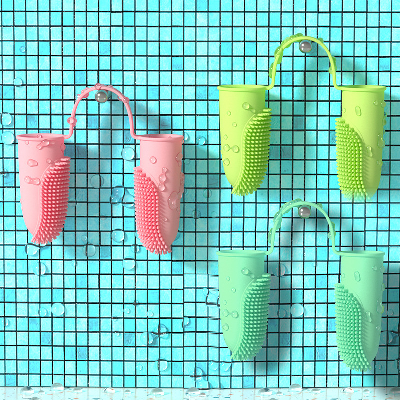 Cross-Border Pet Two-Finger Toothbrush Dog and Cat Pet Supplies Dental Cleaning Finger Cots Oral Cleaning Tools