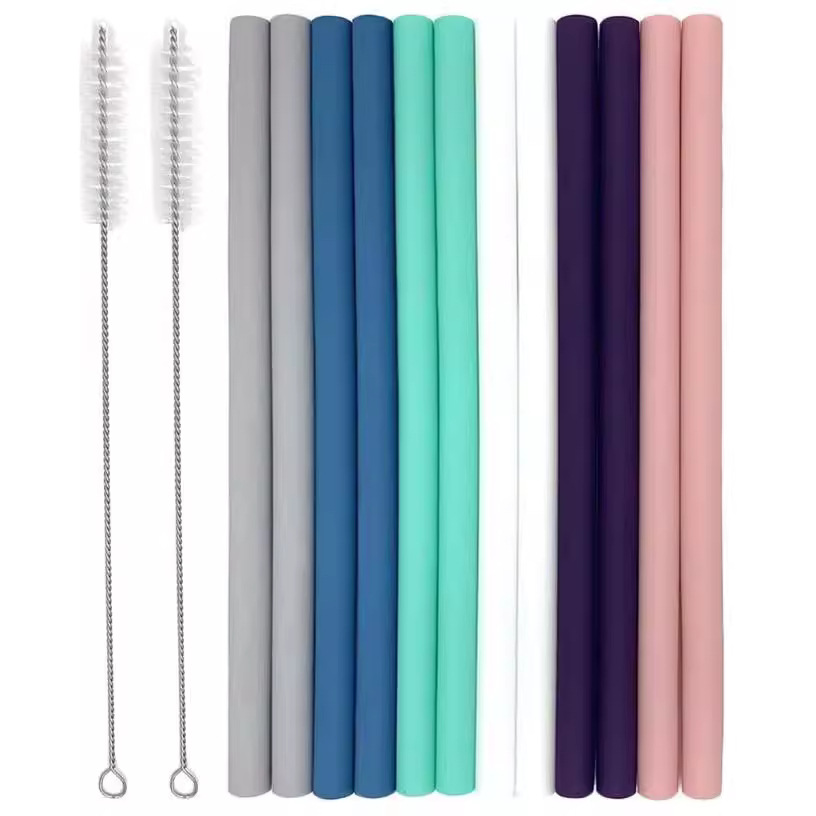 20 Sizes of Silicone Straws, Food-Grade Set, Amazon Bestseller, Foldable Straight and Curved Tubes, Storage, Colorful and Portable