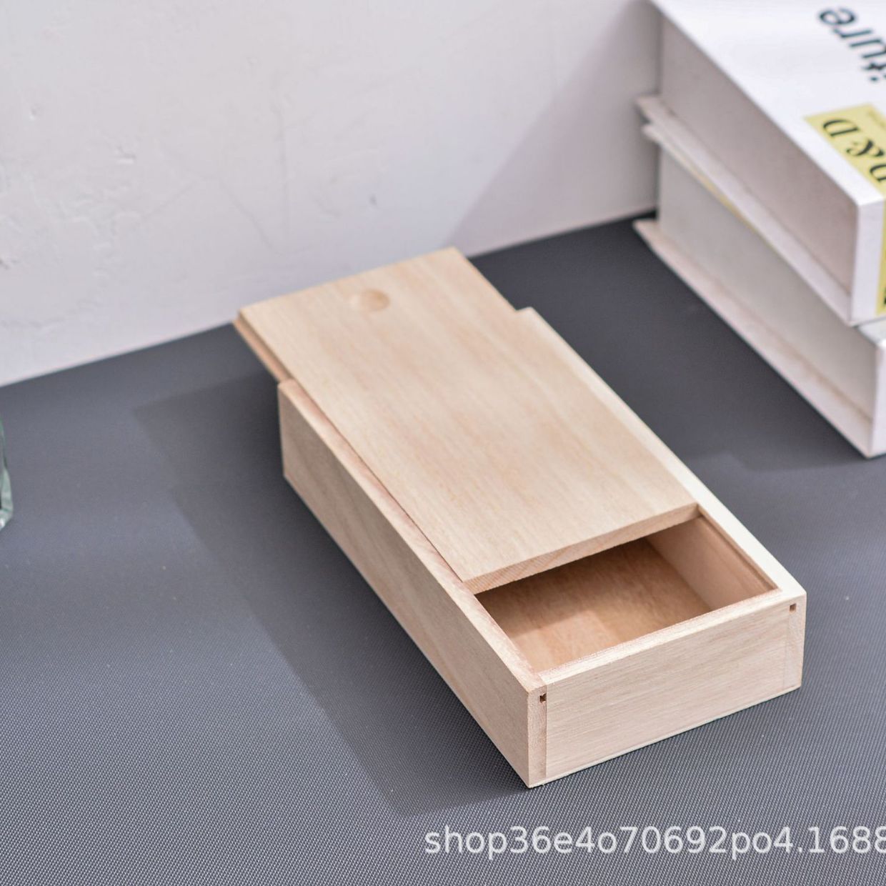 Modern Minimalist Style Desktop Storage Wooden Box Pull-Out Multi-Purpose Wooden Pull-Out Storage Box Pull-Out Wooden Box