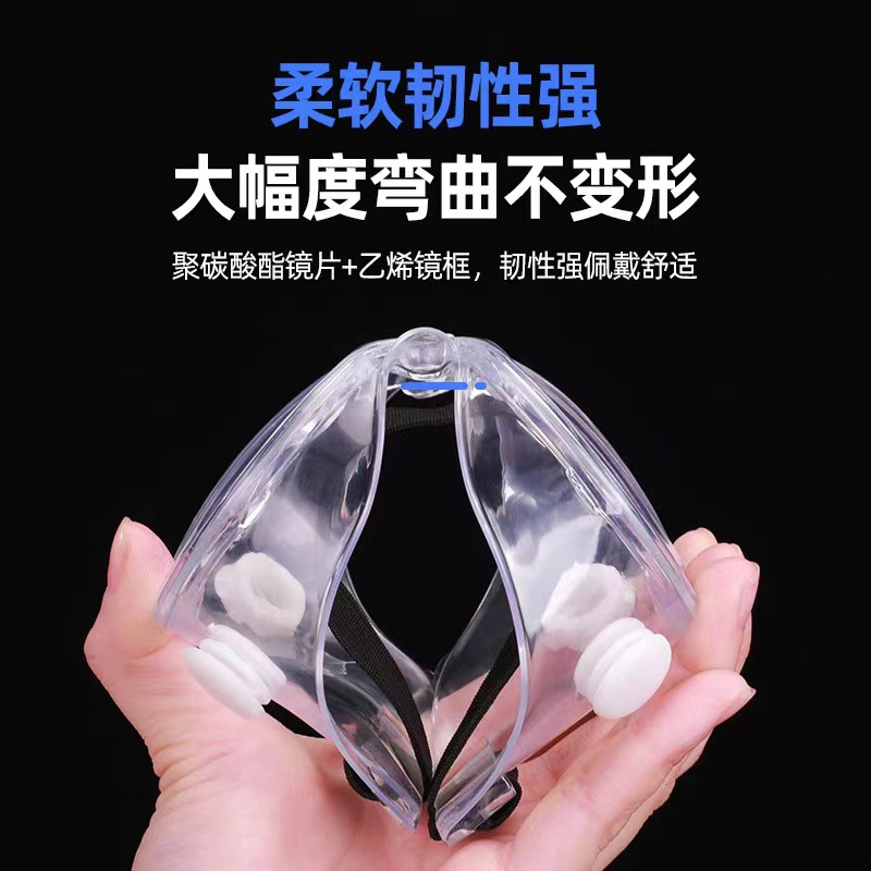 Spot Double-Layer Anti-Fog Goggles Wholesale Windproof, Sandproof and Dustproof Transparent Protective Glasses for Men and Women Labor Protection Eye Mask for Cycling