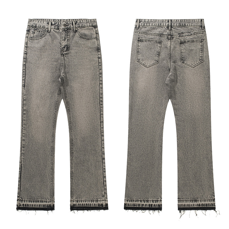 RDT Men's | American Smoke Grey Tassel 507 Retro Cement Grey Pants cleanfit Jeans