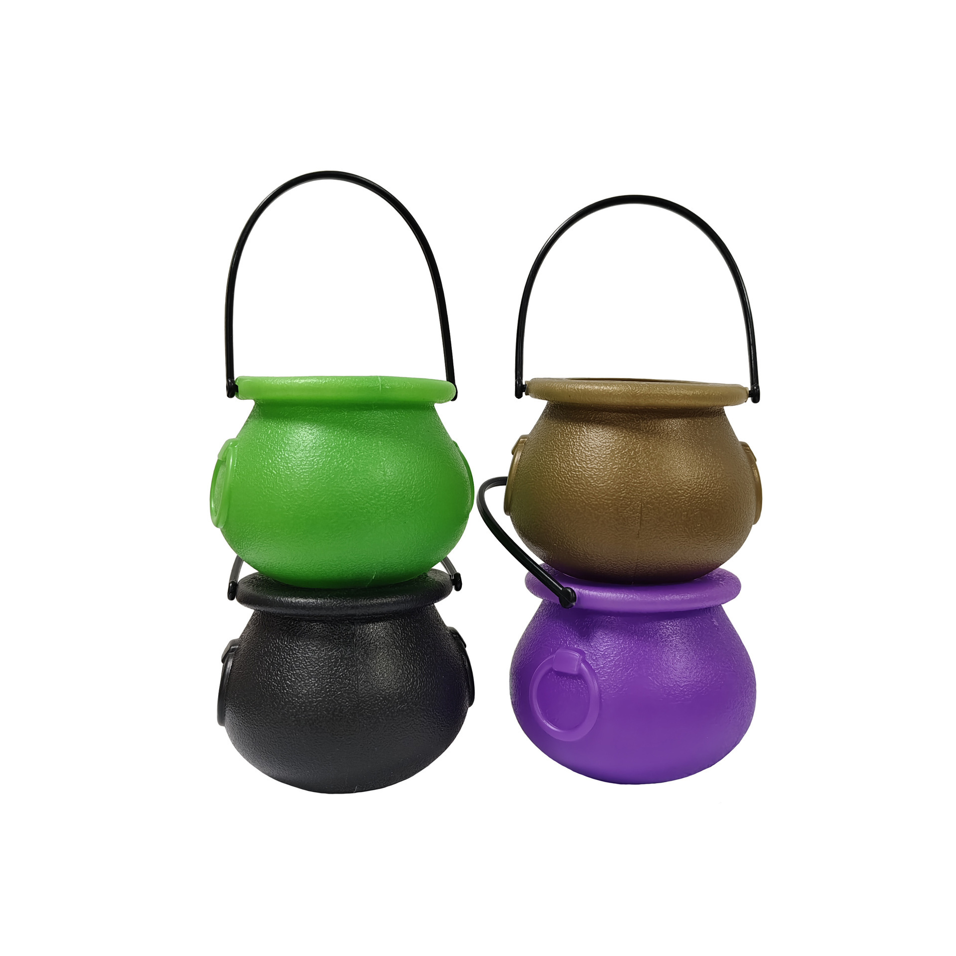 Halloween decorations props black witch flame bucket Halloween candy bucket candy jar party supplies