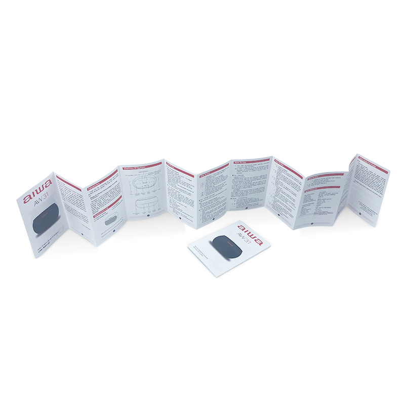 Folding Printing Publicity Sheet Color Page Three Folding Page A4 Single Page Small Folding Bluetooth Headset Product Manual Wholesale