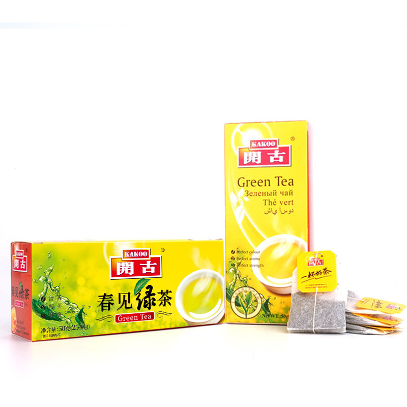 Kaiguchun Green Tea 25 packs double-piece double-capsule green tea bag disposable boxed office hotel tea bag