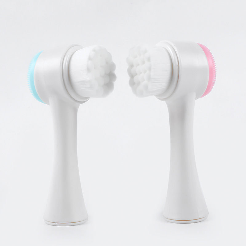 Net Red Recommended Face Washing Artifact Manual Face Washing Brush Cleansing Brush Blackhead Brush Double-sided Brush Soft Hair Silicone Face Washing Instrument