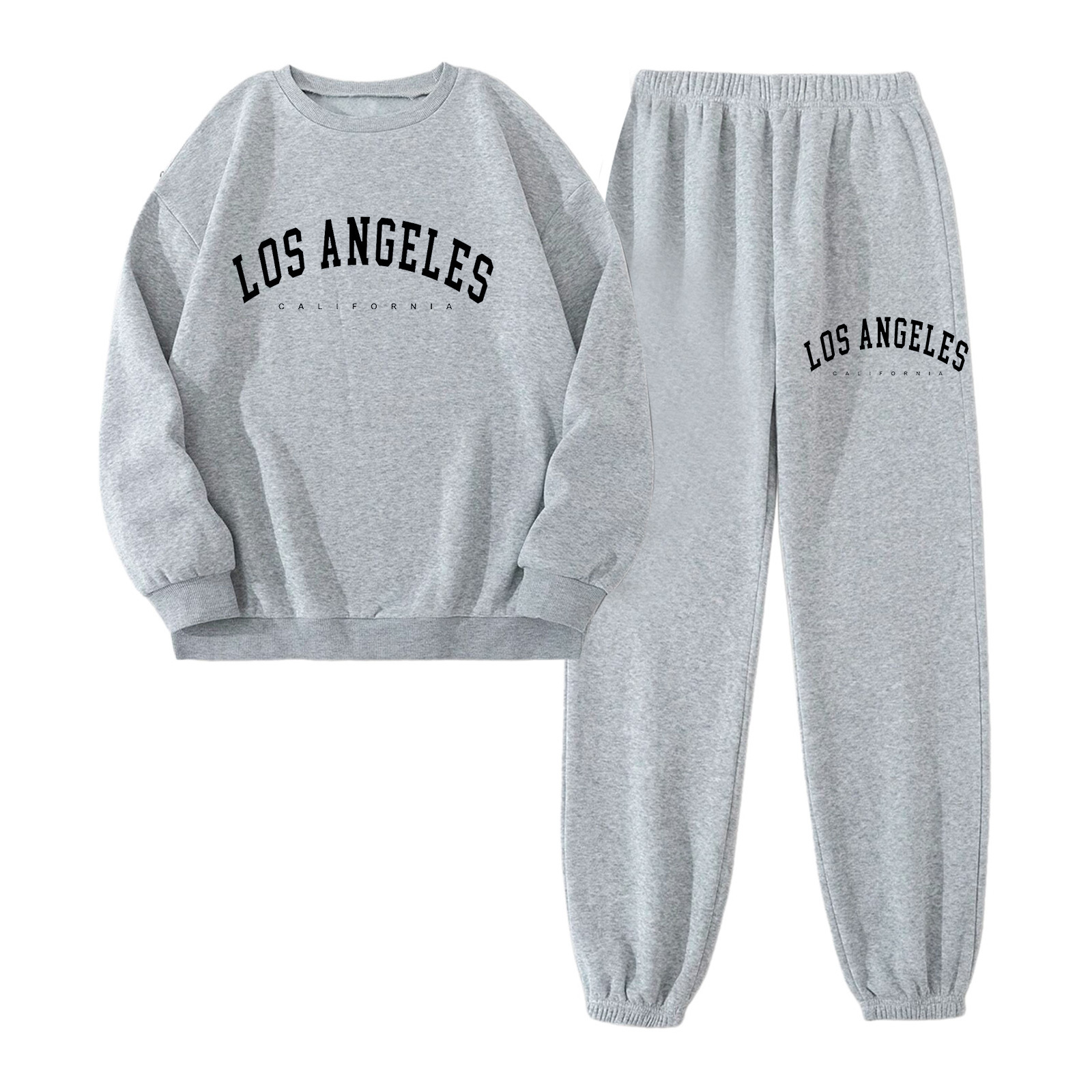 New Amazon Autumn and Winter European and American Letter Printed Sports Hooded Velvet Sweatshirt Women's Drawstring Pants