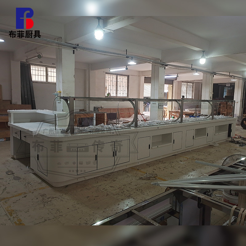 Manufacturer Designs and Customizes Hotel Catering Export Buffet Table with Luminous Water Heating, Insulation and Refrigeration Dishware Warehouse Integrated Dining Table