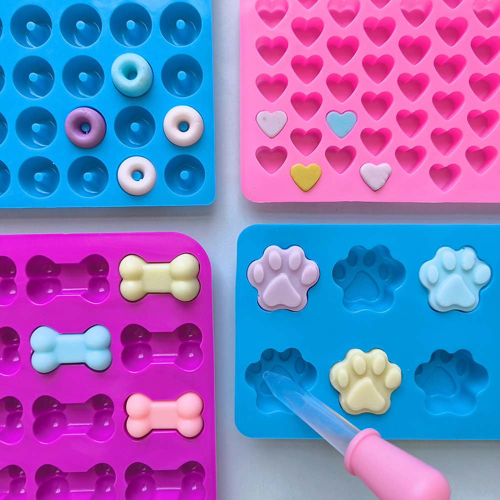 4 Chocolate with Eyedropper suit Silicone Mold Cat's Claw/Donut Shape Candy Making Baking Supplies