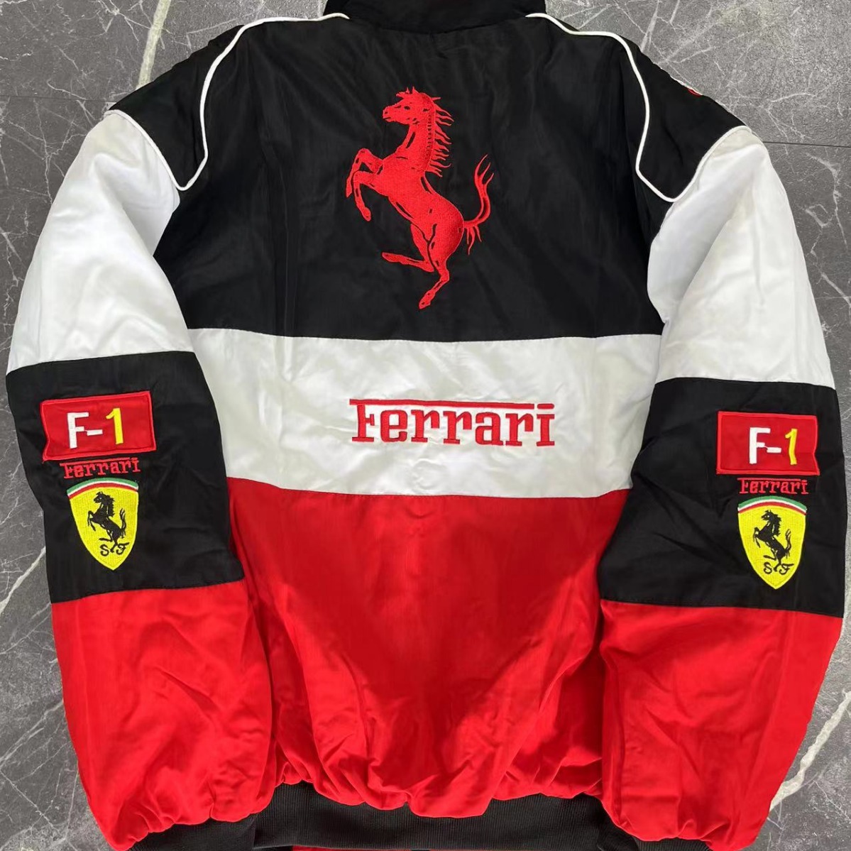 F1 Embroidered Racing Suit Motorcycle Riding Jacket Fully Embroidered Racing Suit Embroidered Winter Cotton Jacket Custom-Made