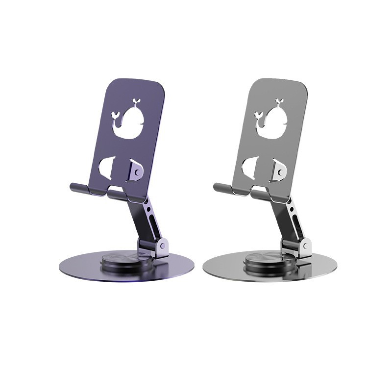 All-Metal Desktop Stand Mobile Phone Tablet 360 ° Rotating Adjustment Portable Folding Storage Desktop Rotating Stand