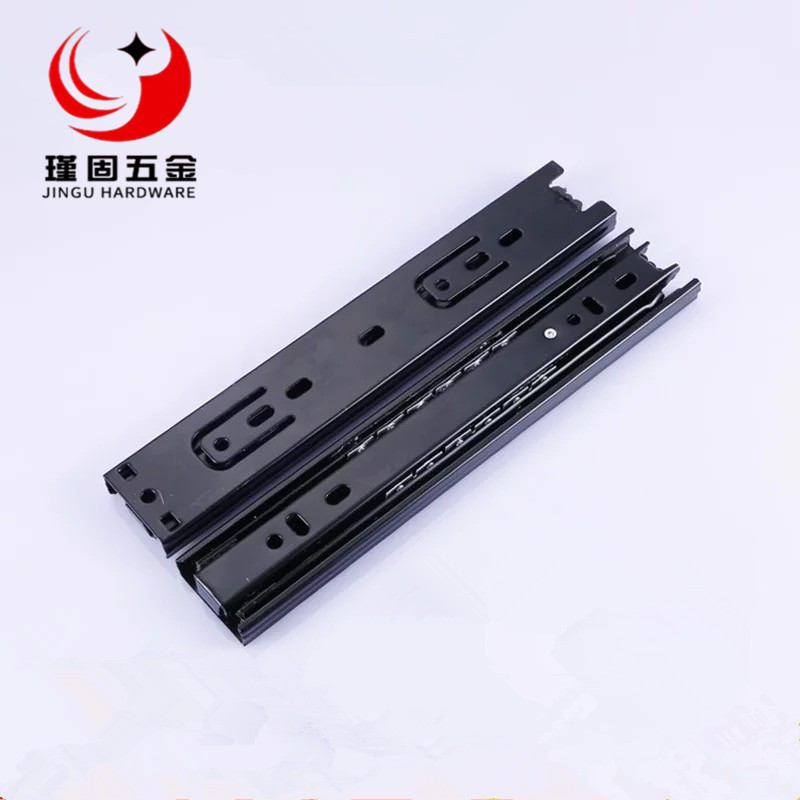 4010 drawer slide mute steel ball rail three-fold full pull-out slide muffler rail factory outlet