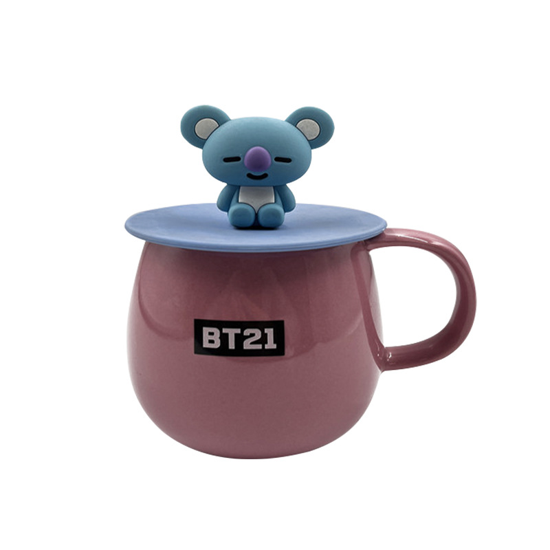 Customized Food-Grade Silicone Cartoon Cup Lid Dust-Proof Round Lid High Temperature Resistant Universal Cup Ceramic Glass Mug Lid