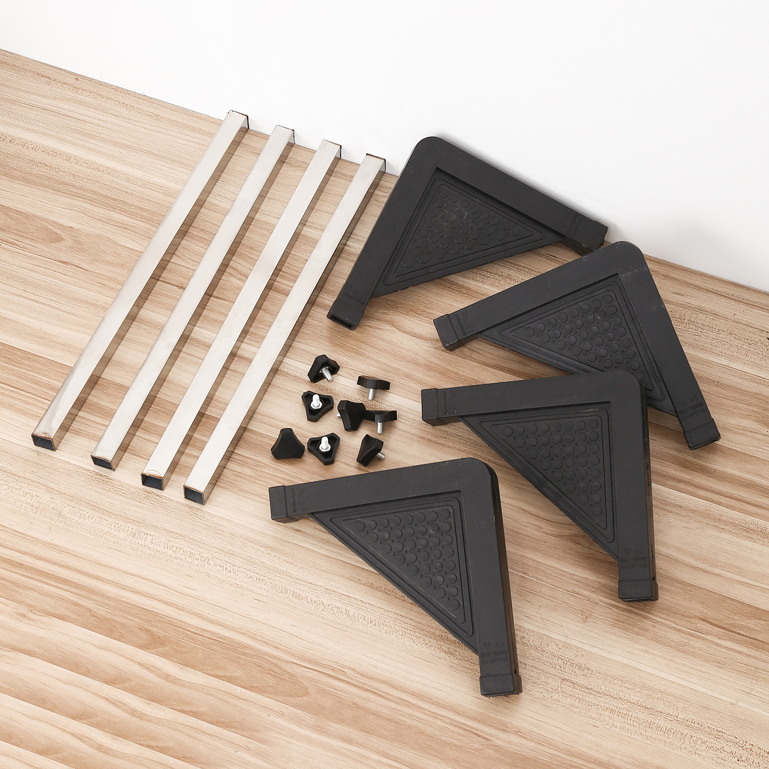 Double-Door Refrigerator Base Stainless Steel Movable Universal Wheel Bracket Heightening Stand for Household Refrigerator