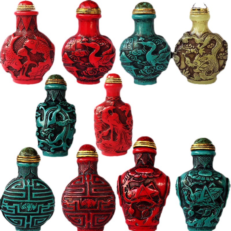 Factory Wholesale Antique Miscellaneous Snuff Bottle Ornaments Collection Antique Old Carved Crafts Snuff Bottle Handle Pieces