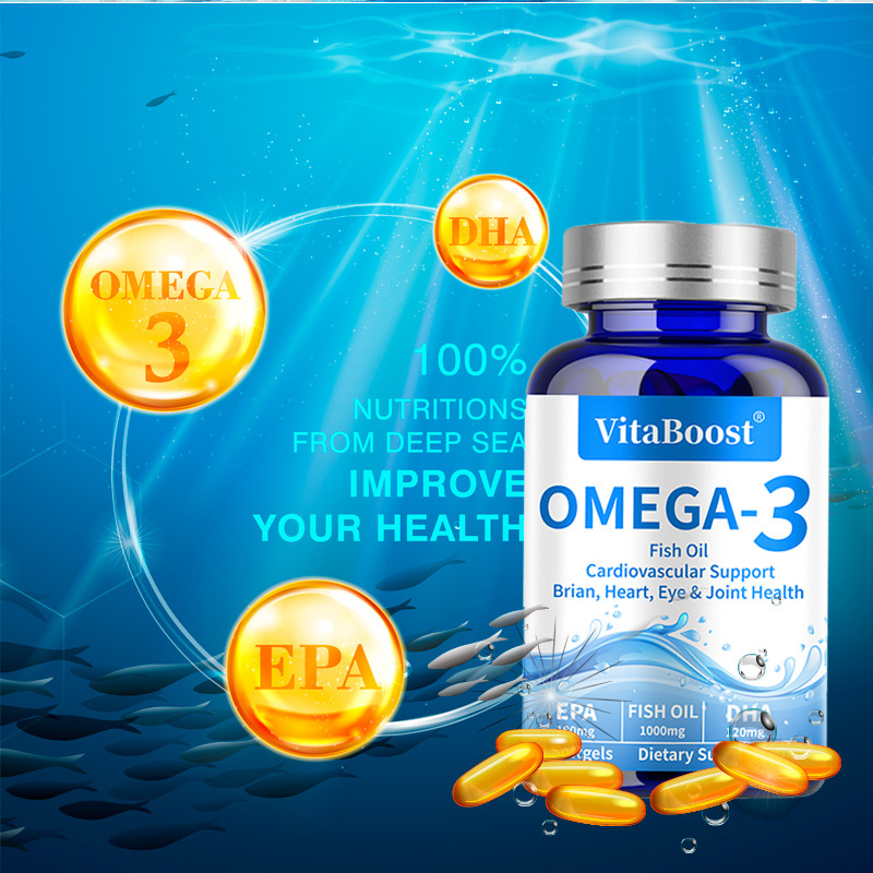 Cross-Border Export 1000Mg Fish Oil Softgel Epa Dha Fish Oil Soft Capsule Spot Wholesale