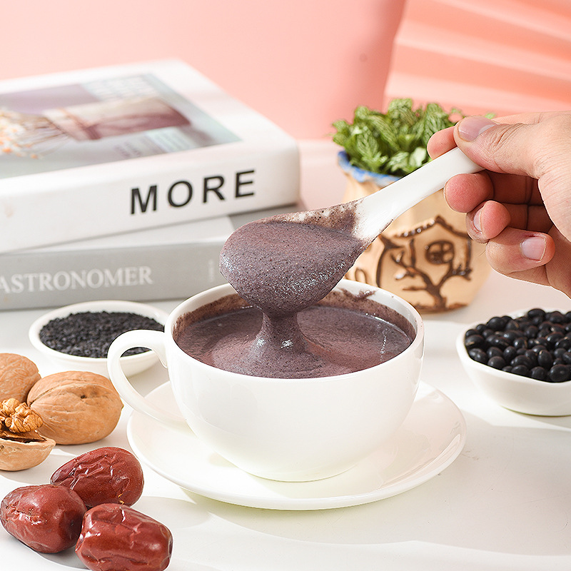 Meimei Eater 500g Wholesale Agent Red Dates Black Sesame Paste Walnut Powder Sesame Paste Portable Large Bag Small Bag