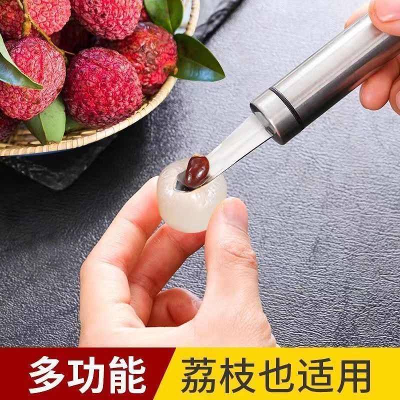 Stainless Steel Longan and Lychee Corer, Shrimp Back Opener, Shrimp Brain Digging Tool, Corer and Meat Remover