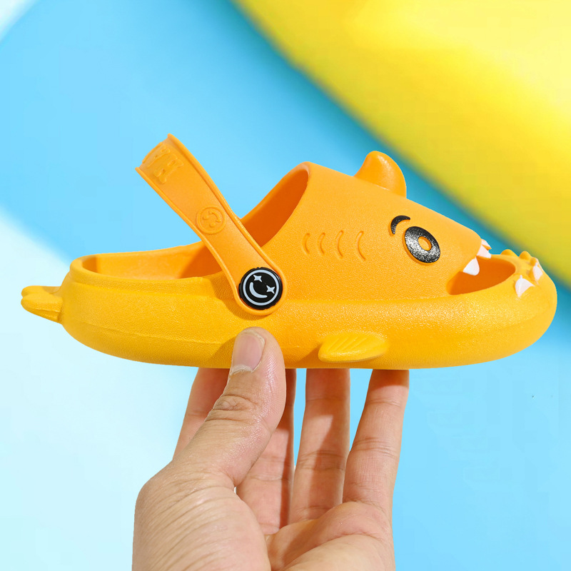 Children's Shark Cave Shoes Summer Household Baby Non-slip Thick-soled Sandals Cute Cartoon Soft-soled Kids Slippers